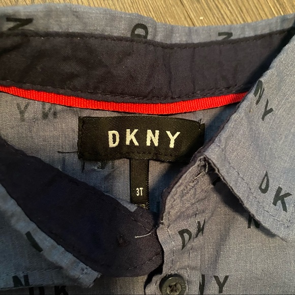 DKNY 3T short sleeve Blue button down shirt - Picture 4 of 7